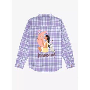 Disney Our Universe Pocahontas Women's Cotton Multicolor Plaid Shirt. Sz M